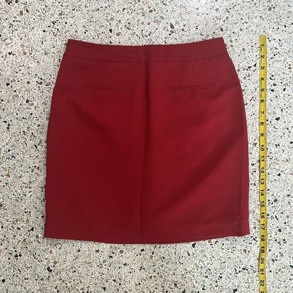 Arnoldo Bassini red faux wrap skirt side zip lined Small s stud - Picture 7 of 7